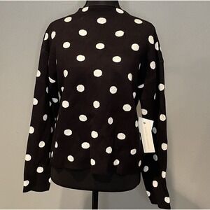 Madison‎ and Hudson Black and White Polka Dot Sweater Women's Petite Small NWT